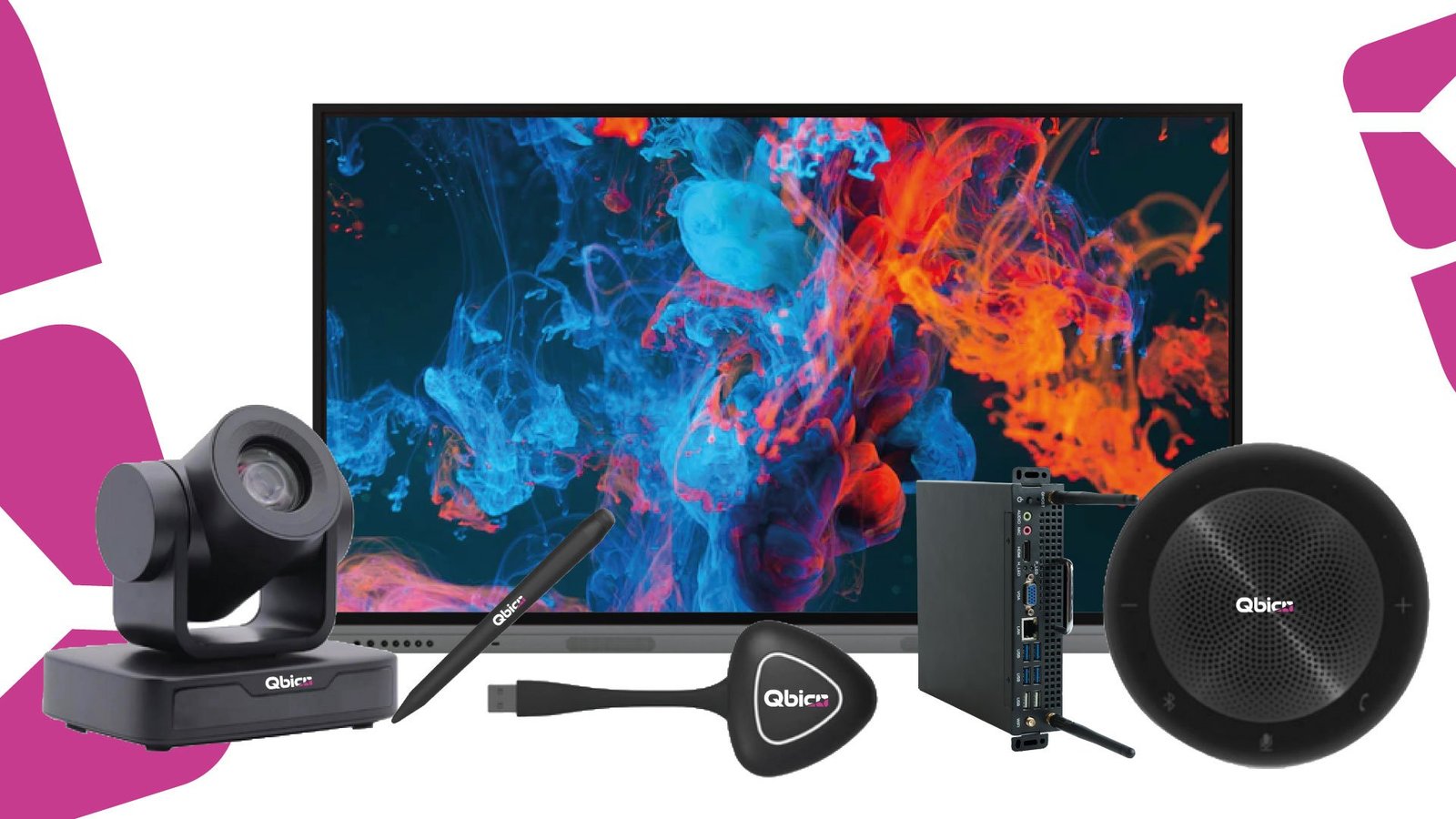 Pantalla táctil Qbico con accesorios